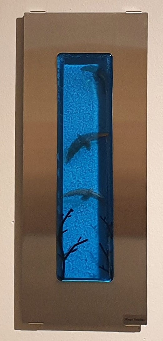 Glassbilde på avlang ramme (rustfritt stål)